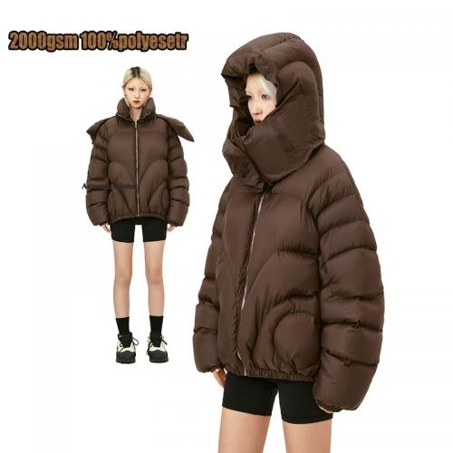 Custom 2000gsm 100%polyester Oversized Winter Puff women's Bubble Clothes Puffer Jacket        