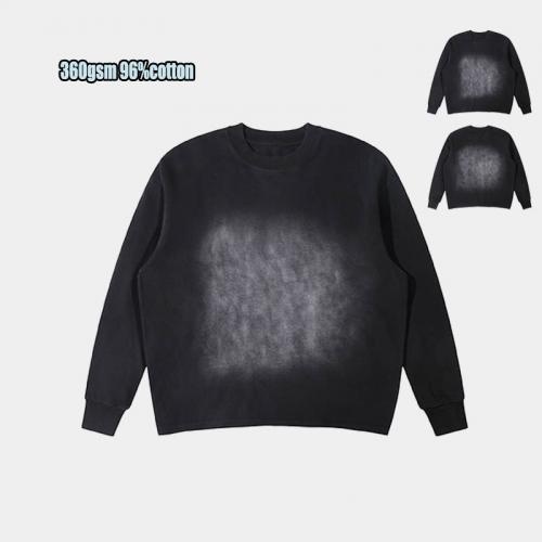 360Gsm custom 96%cotton Gradient Snowflake Black Cotton plus size men's hoodies sweatshirts        